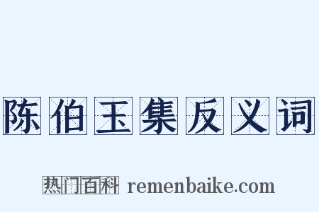 陈伯玉集反义词是什么意思的图片